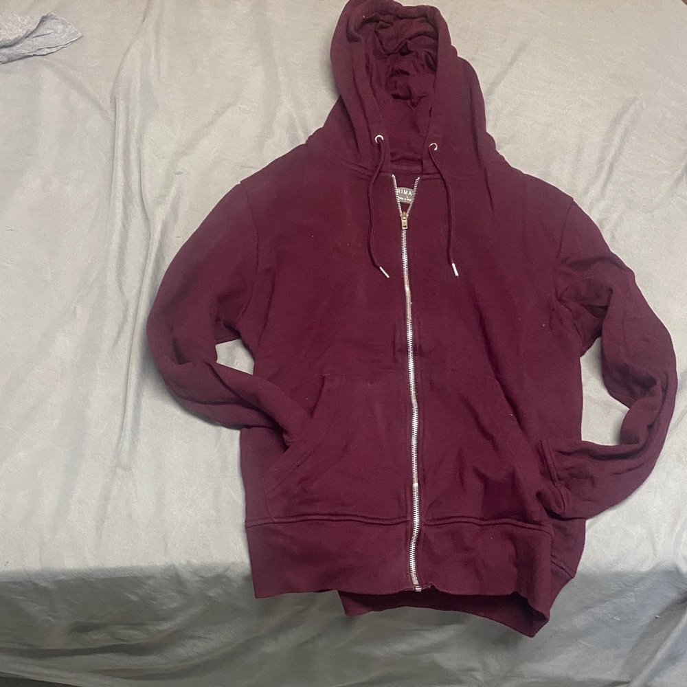 Primark Burgundy Zip Up Sweater